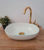 Picture of Sage Mid Century Modern Oval Sink - Handmade Oval Washbasin - Design Vessel Sink - Fish scales Oval Shaped Sink - Bathroom remodeling