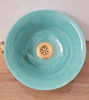 Picture of Turquoise Bathroom Wash Basin - Bathroom Vessel Sink - Countertop Basin - Mid Century Modern Bowl Sink Lavatory - Solid Brass Drain Cap Gift