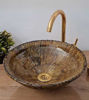 Picture of Rustic Farmhouse Bathroom Sink - Honey Tamegroute Design -
