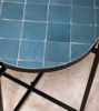 Picture of Teal Blue Mosaic Table - Custom Your Height and Colors - Mid Century Modern Patio Table - Handmade Coffee Table For Outdoor & Indoor