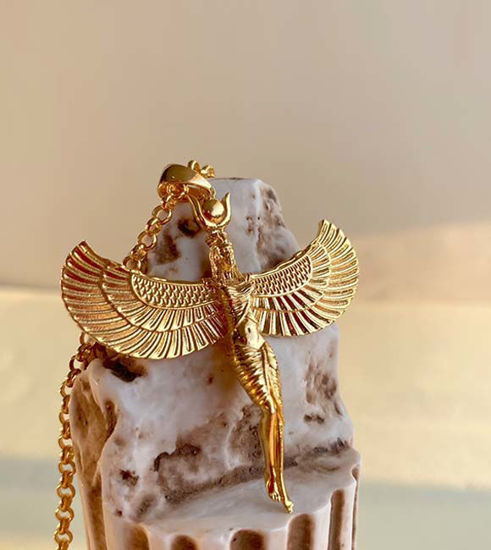Picture of Solid Gold Isis Goddess Handmade Pendant
