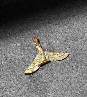 Picture of 10K 14K 18 Solid Gold Egyptian Isis Pendant Exclusive Handmade Jewellery