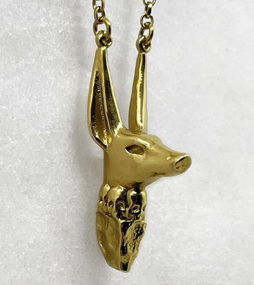 Picture of Gold Anubis Pendant Necklace | Timeless Elegance