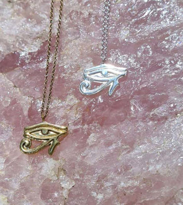 Picture of Eye of Horus Necklace, Egyptian Revival Jewelry, Spiritual Jewelry, Egyptian Artisan, Eye Of Horus Jewelry