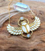 Picture of Cleopatra Scarab Necklace, Egyptian Jewelry, Moonstone Jewelry, Scarab Pendant, Egyptian Myth, Statement Necklace