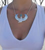 Picture of Premium Medium Sterling Silver Isis Goddess Necklace with Larimar
