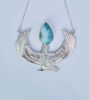 Picture of Premium Medium Sterling Silver Isis Goddess Necklace with Larimar