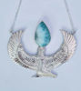 Picture of Premium Medium Sterling Silver Isis Goddess Necklace with Larimar