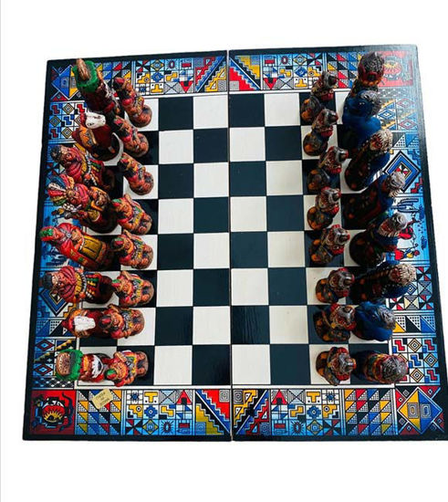 Picture of Peruvian Handmade Chess Board Game – Inca vs. Spanish Conquerors (40x40cm)