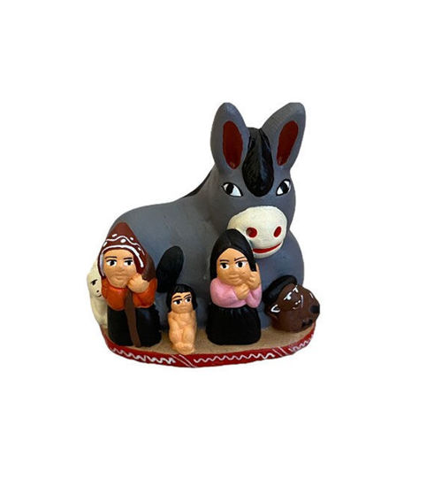 Picture of Donkey and Nativity Scene. Christmas Decor, ornaments
