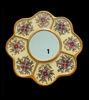 Flower-shaped mirror with a gold frame, showcasing intricate hand-carved details in a vintage Cuzco style, 8 inches wide.