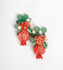 Picture of Clip earrings with pomegranate, pearls and stones