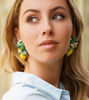 Picture of Clip earrings with lemon, pearls and stones