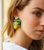 Picture of Clip earrings with lemon, pearls and stones