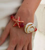 Picture of Bracelet with star and shell in ceramic, with pearls of Agate and Cornelian stones