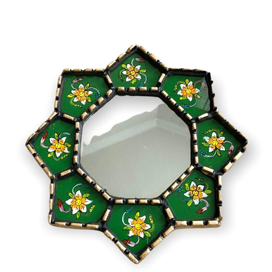 Picture of Peruvian Decorative Mirrors 9" exterior frame, Sunburst/Starburst, Home Decor, Wall Art , Interior Design, floral pattern