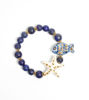 Picture of Bracelet with fish and star with Lapis Lazuli stone beads