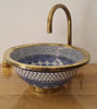 Picture of Antique Bathroom Sink - Brushed Brass Rim & Ceramic Sink