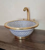 Picture of Handcrafted Farmhouse London Basin - Mid-Century Modern Vanity Sink - Brushed Solid Brass Rimed - Fish Scales Minimalist Design Sink + Gift