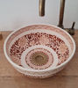 Picture of Brown & White Bathroom Wash Basin - Bathroom Vessel Sink - Countertop Basin - Mediterranean Bowl Sink Lavatory - Solid Brass Drain Cap Gift