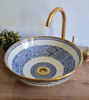 Picture of Handpainted Vessel Sink & Aged Brushed Brass Bathroom Vanity Sink