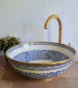 Picture of Handpainted Vessel Sink & Aged Brushed Brass Bathroom Vanity Sink