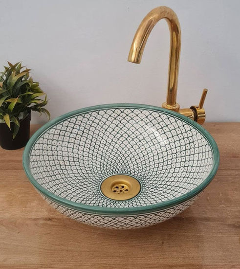 Picture of Pastel Green Bathroom Vessel Sink