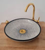 Picture of Fish Scales Mid Century Modern Bathroom Sink - Antique Bathroom Decor - Shallow Shape Ceramic Sink