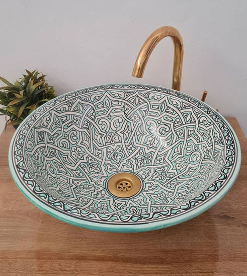 Picture of Turquoise Antique Bathroom Sink