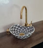 Picture of Customizable White & Black Ceramic Bathroom Sink – Handmade Moroccan Washbasin for Luxury Bathroom Décor