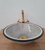 Picture of B&W Bathroom Vessel Sink - Bathroom WashBasin - Countertop Sink - Mid Century Modern Art Sink Lavatory - Solid Brass Drain Cap Gif