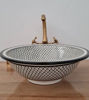 Picture of B&W Bathroom Vessel Sink - Bathroom WashBasin - Countertop Sink - Mid Century Modern Art Sink Lavatory - Solid Brass Drain Cap Gif