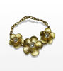 Picture of 3d Vintage Gold Filled Floral Bracelet with Pearl Statement Bracelet Gifts for her Fashion Elegant Bracelets Unique Artisan Bridal Jewels