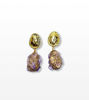 Picture of Amethyst Earrings Light Weight Gold Plated Dangling  Amethyst EarringS For Gifts Gold plated Stone Drop Earring