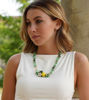 Picture of Necklace with ceramic lemon and Jade and Aventurine pearls