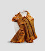 Hand-painted orange silk scarf with unique geometric patterns, embodying elegance and traditional Indian craftsmanship.