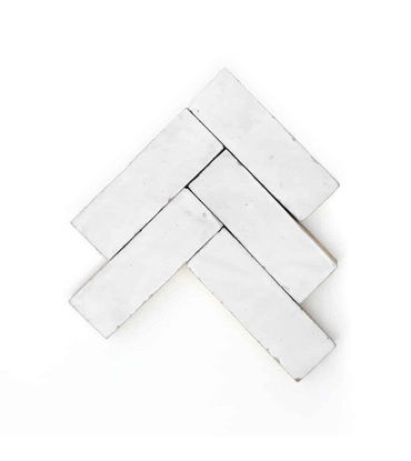 Picture of Custom Made Off-White Zellige Backsplash Tiles 5” x 2” – Handmade Moroccan Tiles (Per Sq Ft)