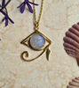 Picture of Eye of Horus Necklace – Egyptian Symbol of Protection, Moonstone or Moss Agate Pendant