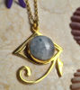 Picture of Eye of Horus Necklace – Egyptian Symbol of Protection, Moonstone or Moss Agate Pendant