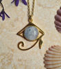 Picture of Eye of Horus Necklace – Egyptian Symbol of Protection, Moonstone or Moss Agate Pendant