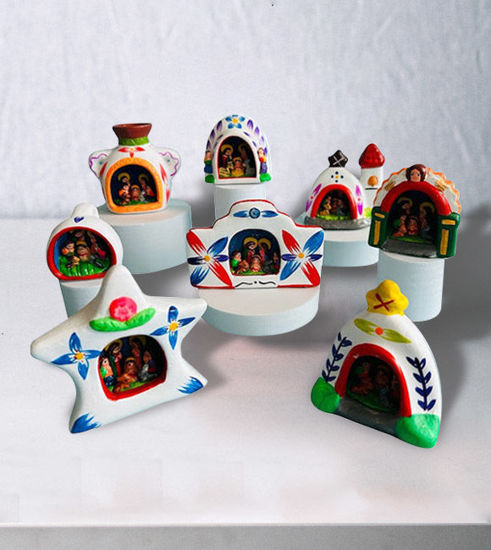 Picture of Altarpiece Vintage Nativity Scene • Handmade Christmas Decor • Peruvian Ornaments