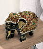 Picture of Handcrafted Black Wooden Elephant Showpiece – Embellished Decorative Art from Karnataka (5"x3.5")