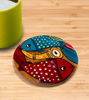 Picture of Hand-Painted Wooden Coaster Set – Bengal Pattachitra Art (Set of 4, 4" Round)