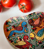 Picture of Hand-Painted Wooden Bird Tray – Bengal Pattachitra Snack Tray