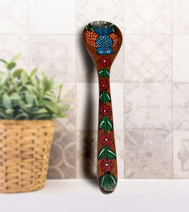 Picture of Hand-Painted Wooden Spatula—Bengali Pattachitra Style Kitchen Essential