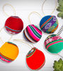 Picture of Christmas Tree Balls – Set of 6 Handmade Andean Ornaments, Peruvian Style, Ethnic Christmas Decorations