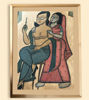 Handpainted Bengal Patachitra artwork depicting a couple, capturing a moment of intimacy and emotional connection.