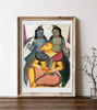 Framed Patachitra painting of Lord Vishnu on Garuda, showcasing intricate folk art details.