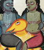 Picture of Vishnu on Garuda Folk Art | 22"x14" Patachitra Painting on Paper | Handpainted with Herbal & Natural Colors