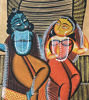 Pattachitra painting of Lakshmi and Narayana on Sheshnag, featuring detailed craftsmanship in traditional Indian folk art style.